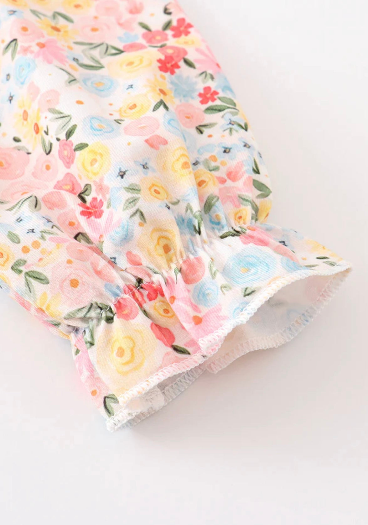 Floral print pumpkin embroidery girl dress