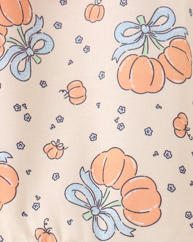 Pink Bow Pumpkin Ruffle 2 piece Set