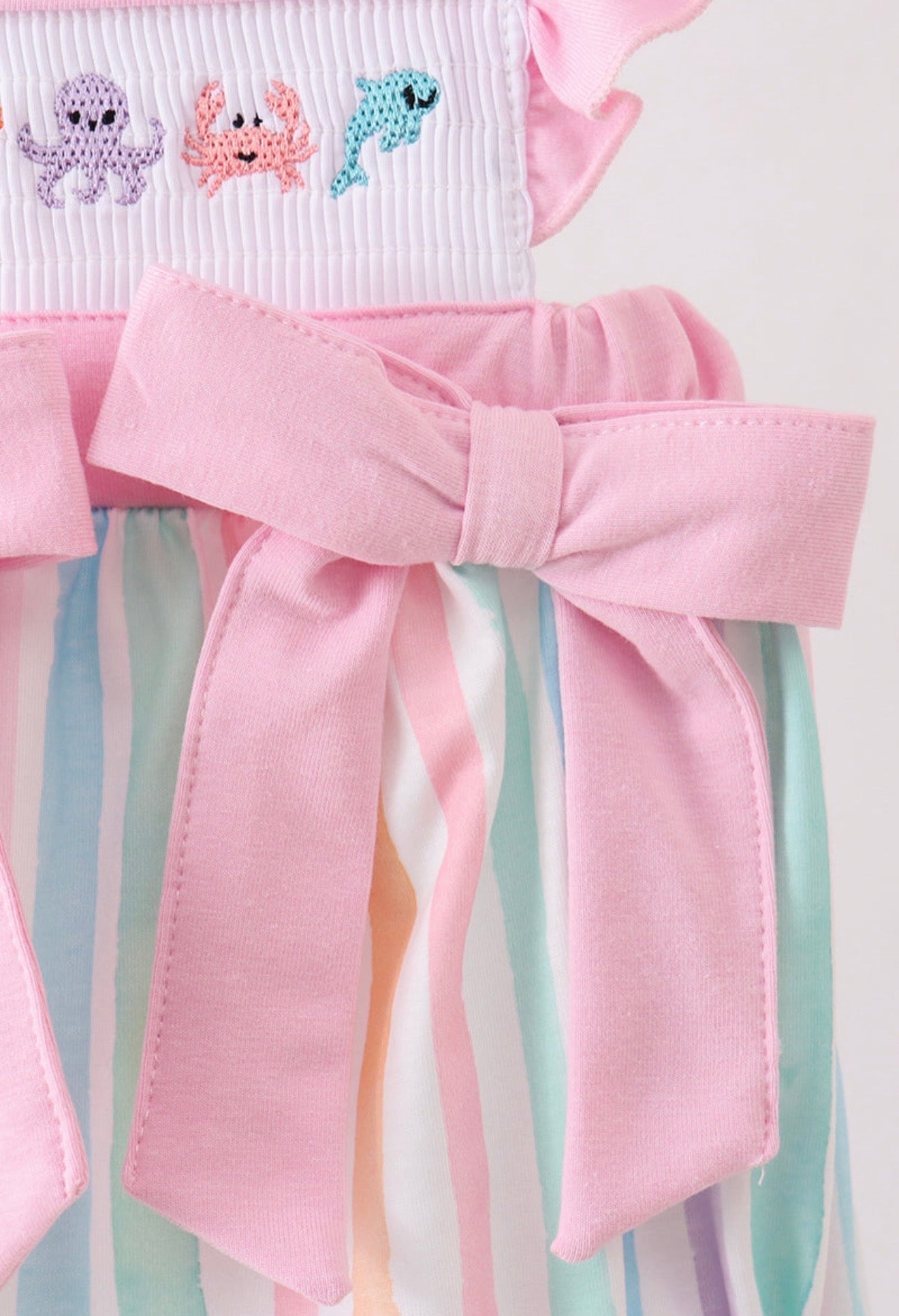 Multicolored stripe marine embroidery bubble