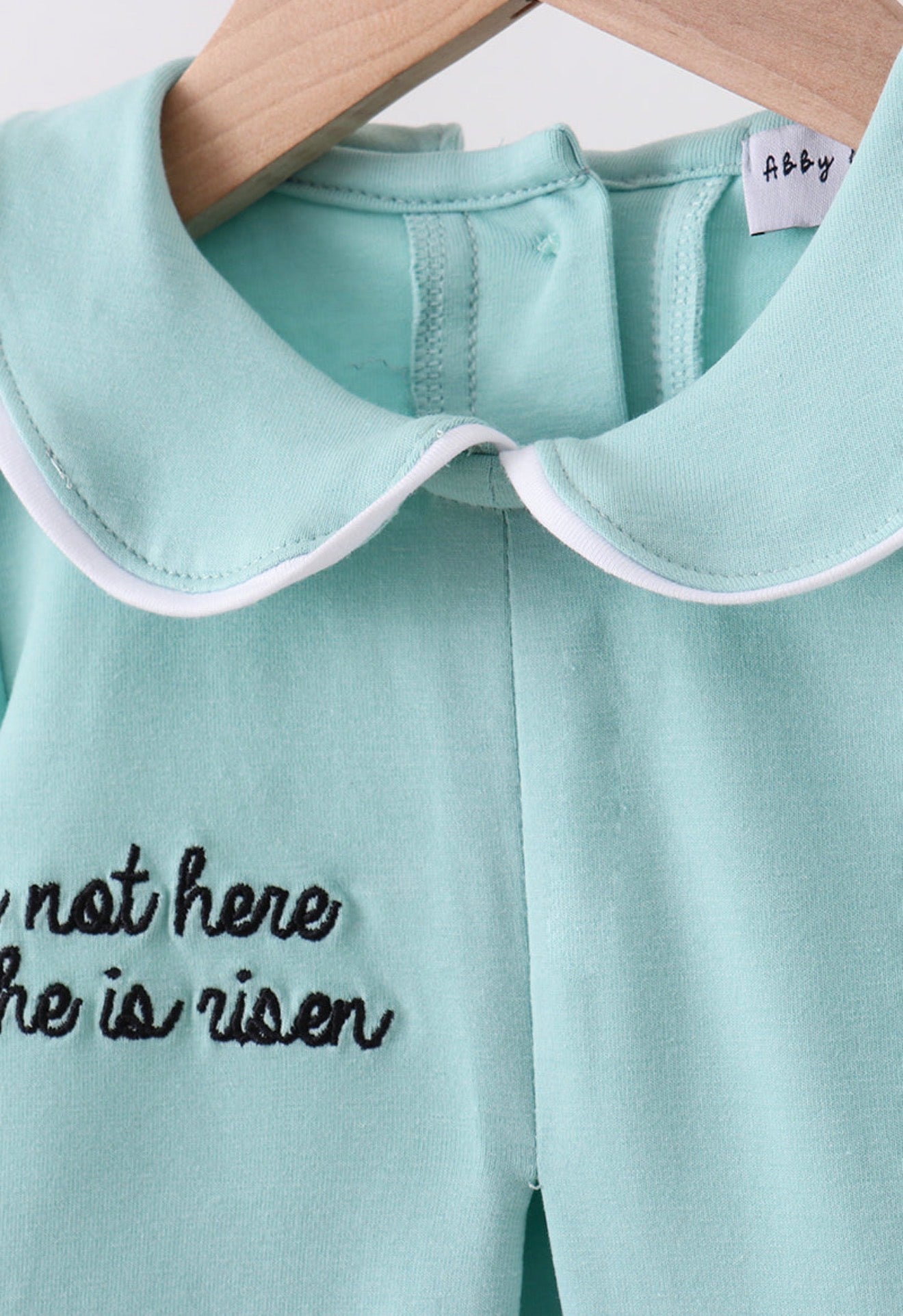 Blue He is risen girl’s embroidery bloomer set
