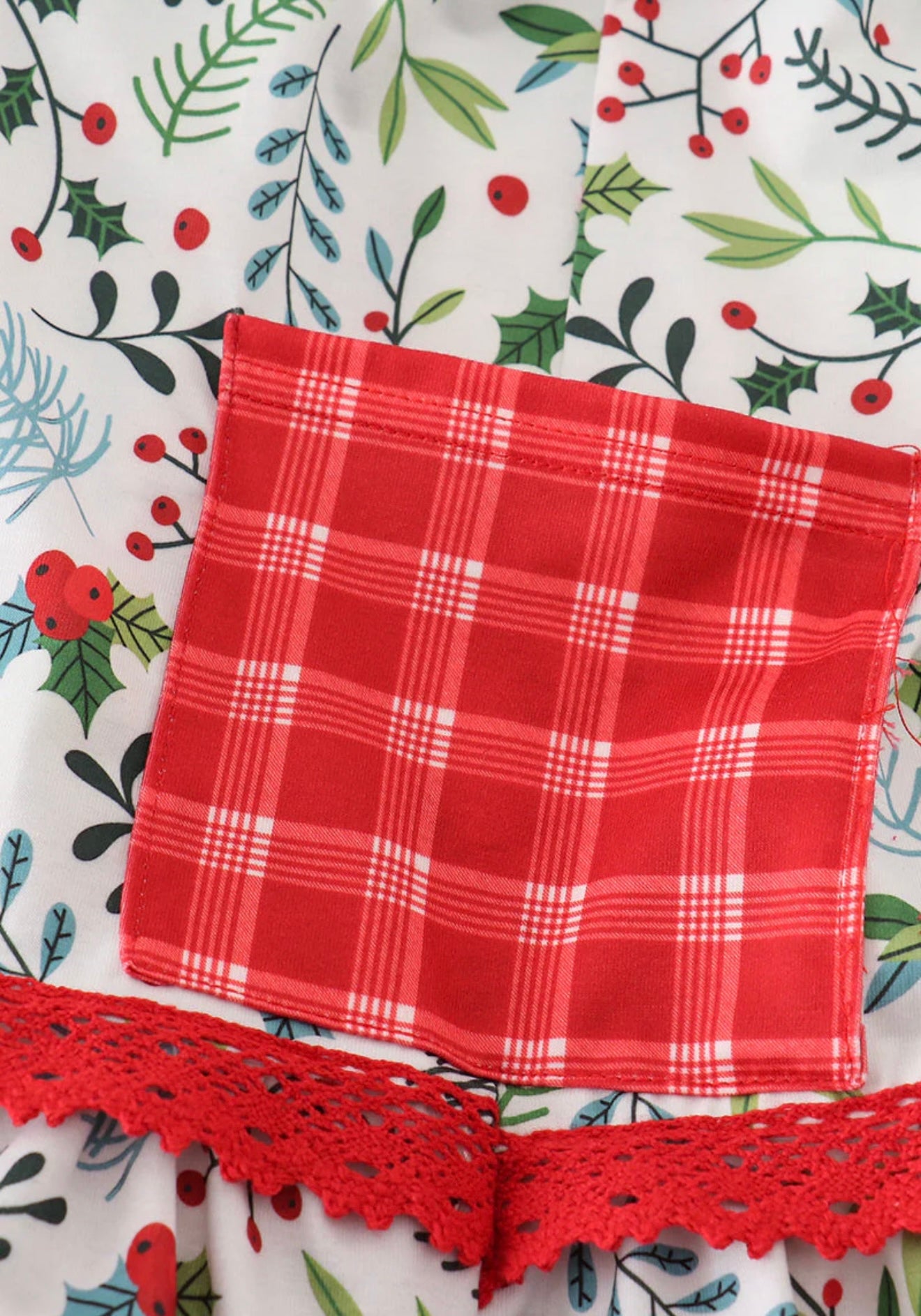 Christmas Print Ruffle Dress