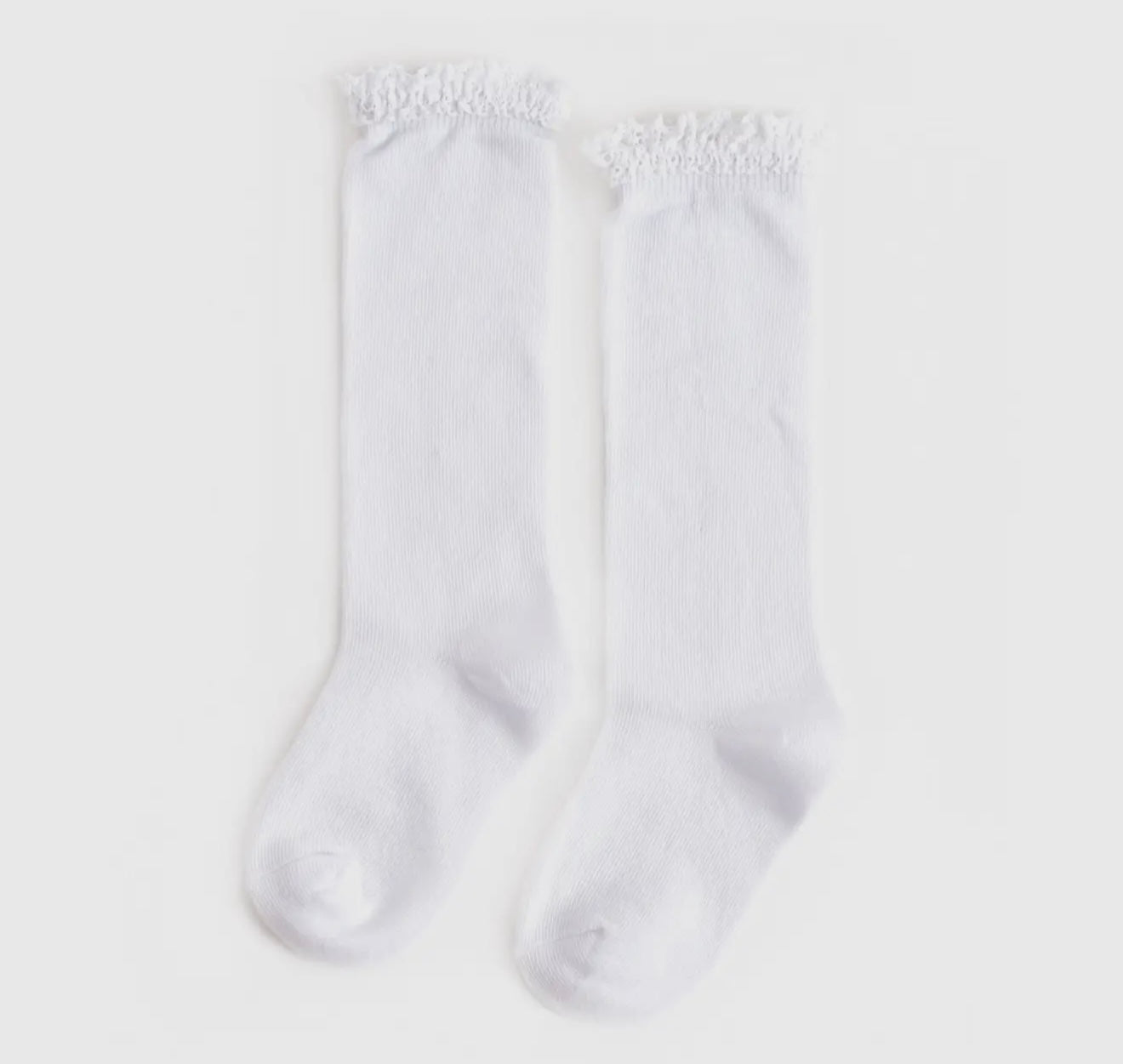White Lace Top Knee High Socks