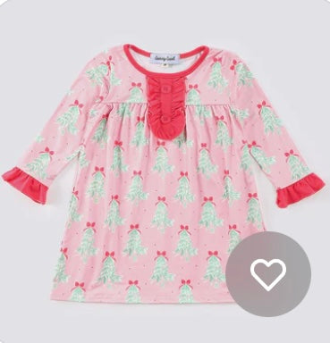 Pink Christmas Trees Girl Dress ￼