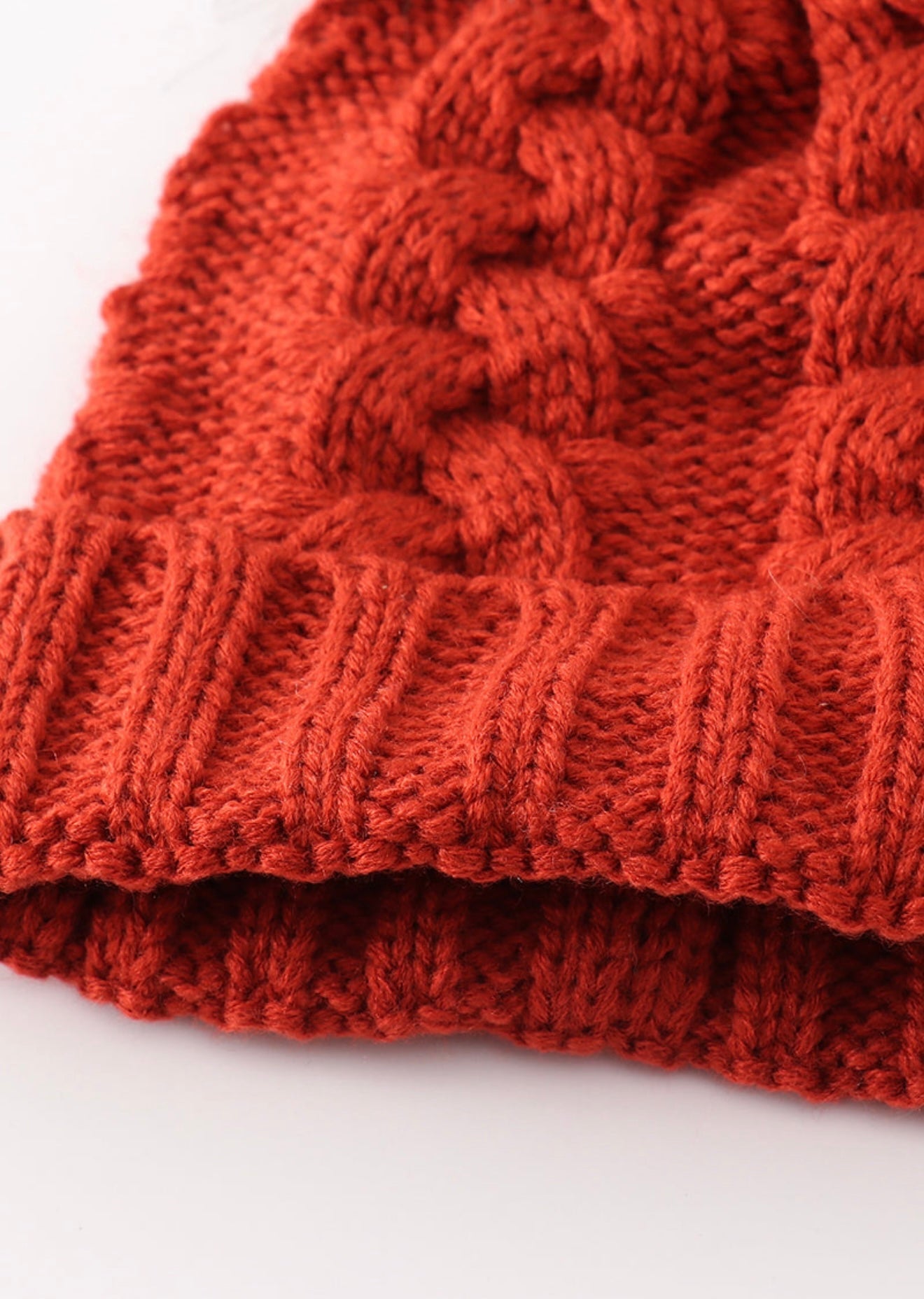 Baby, Kid, and Adult Pompom Cable Beanie