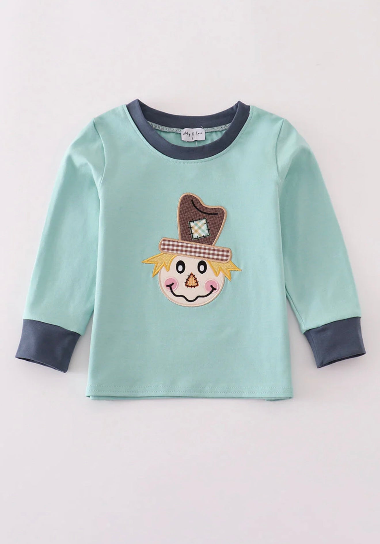 Green Scarecrow Appliqué Boy’s Top