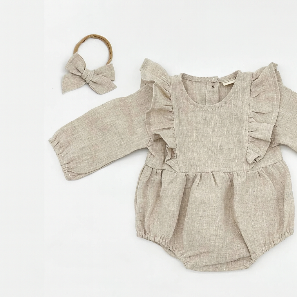 Gabriella Longsleeve Romper with Bow