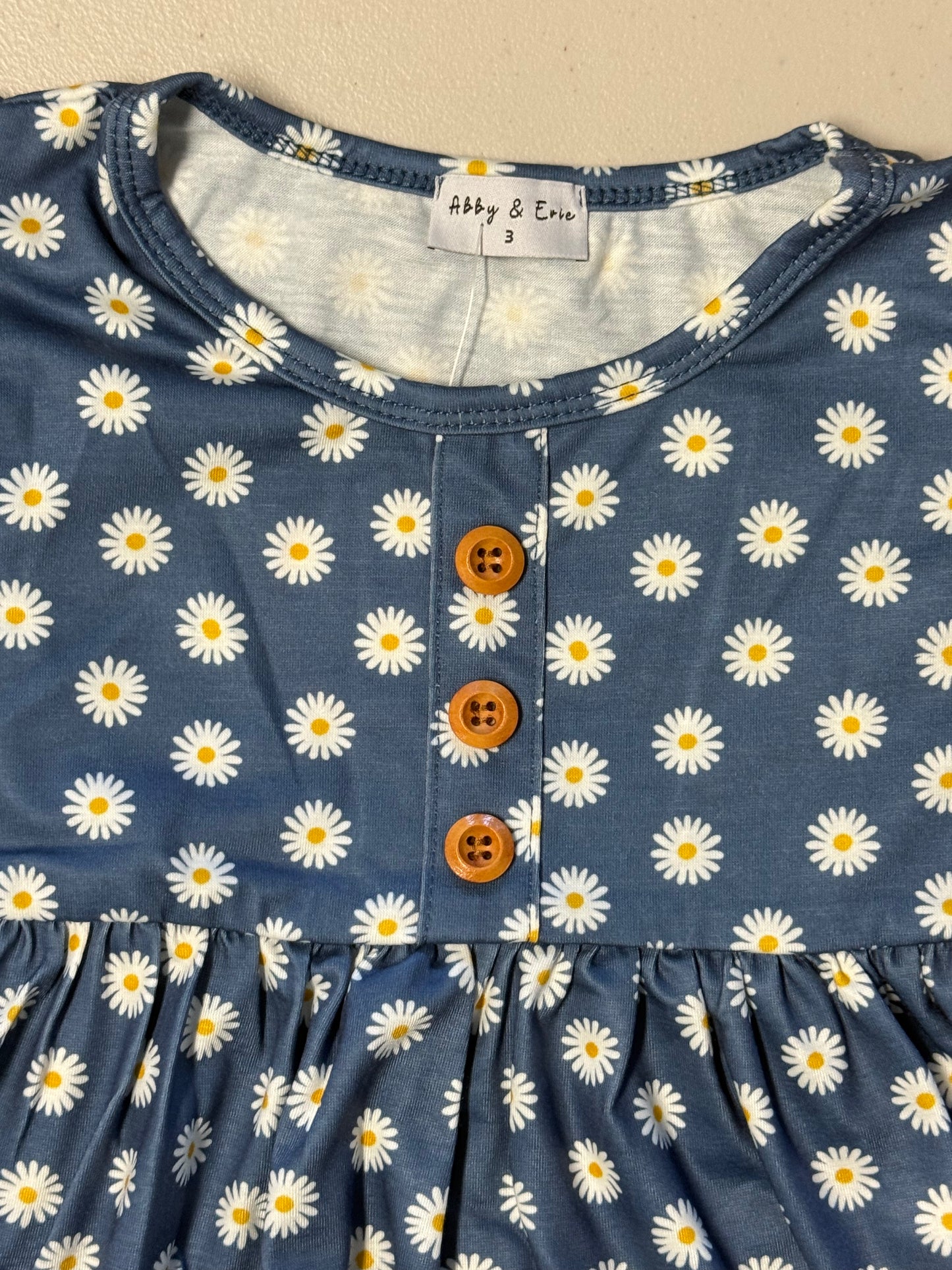 Navy daisy print dress