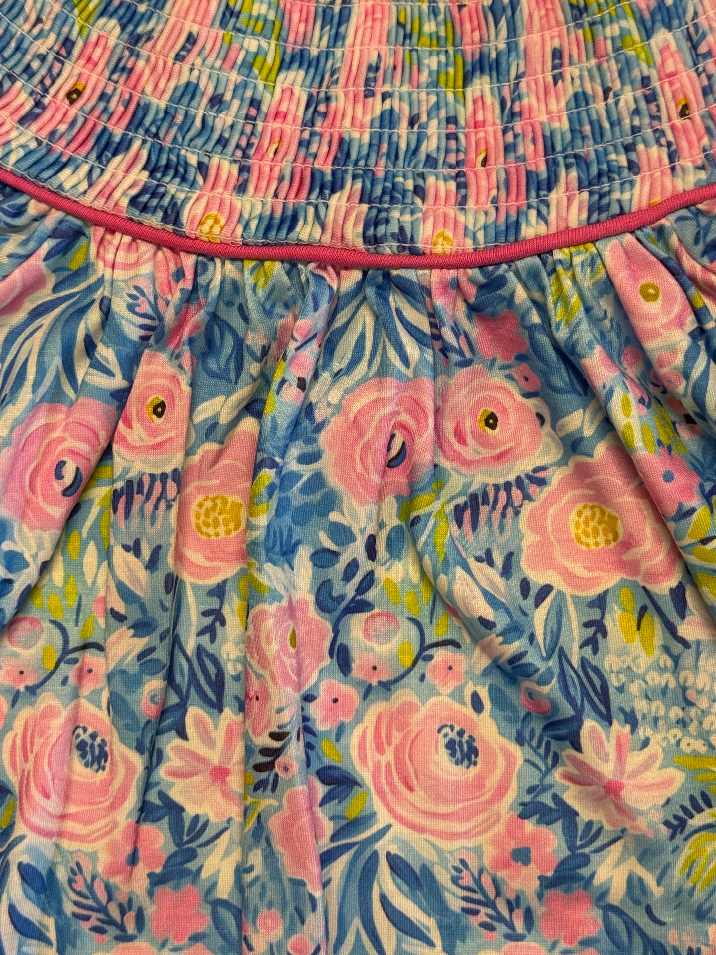 Blue blossom charm smocked dress