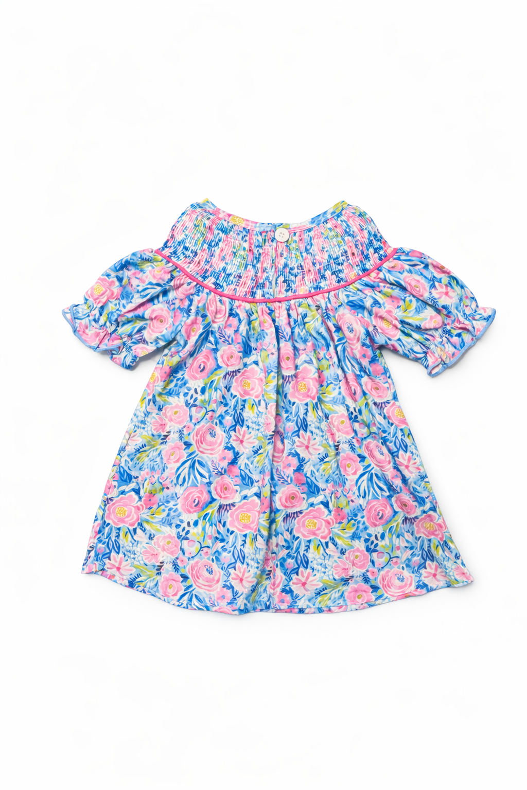 Blue blossom charm smocked dress