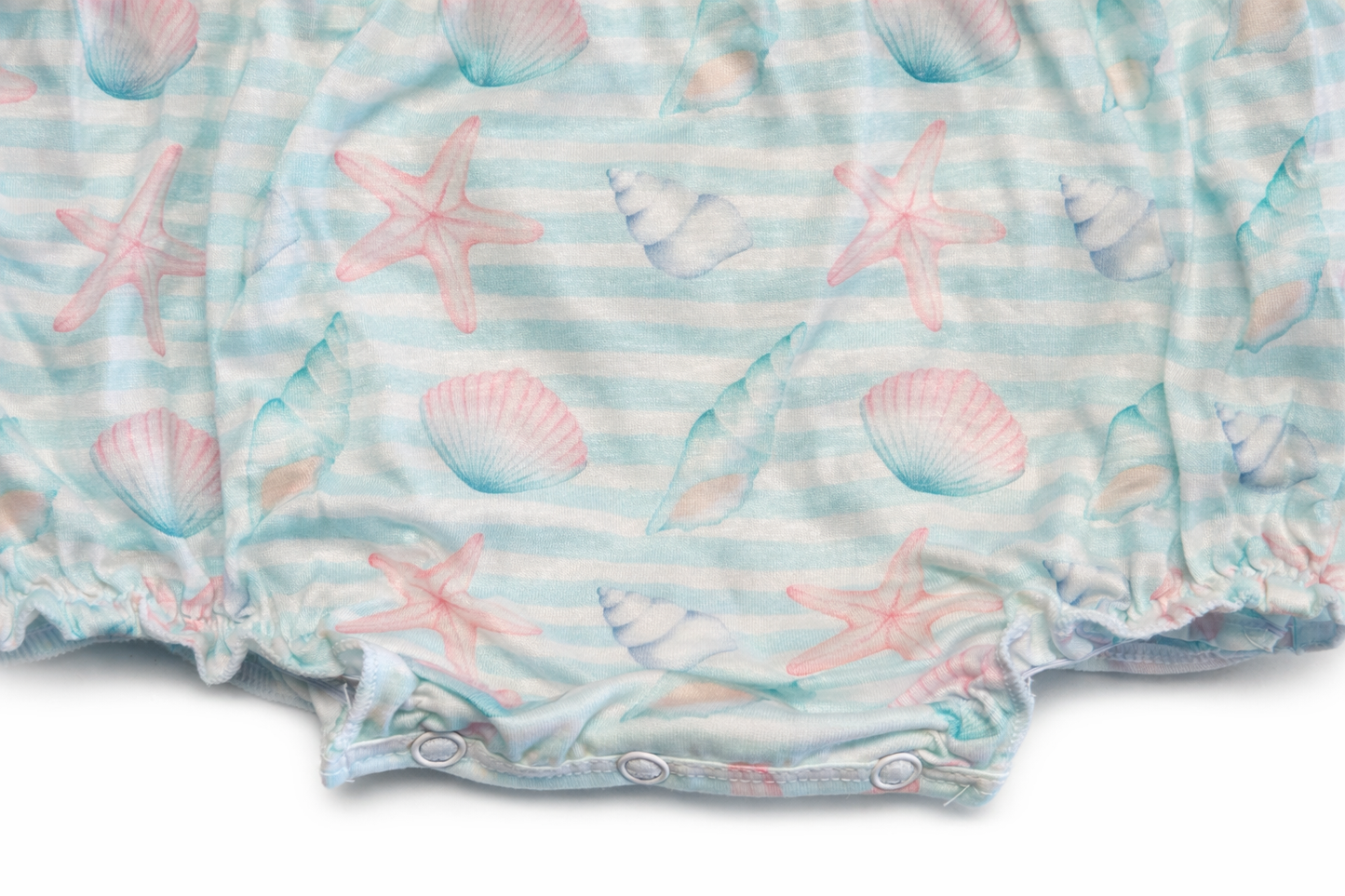 Pink shell starfish embroidery bow bubble